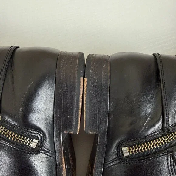 Frye Harness Black Leather Short Ankle Boots - Picture 11 of 12